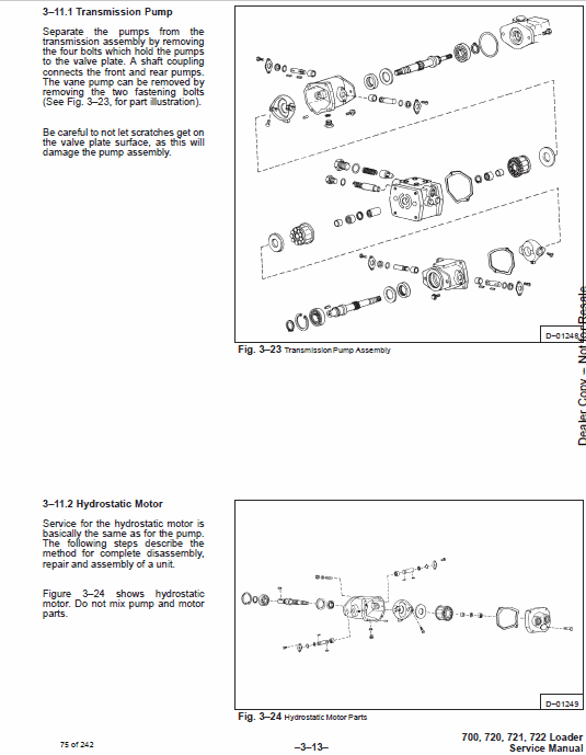 Bobcat 700, 720, 721 and 722 Skid-Steer Loader Service Manual