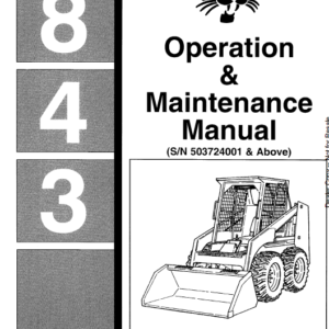 Bobcat 843 and 843B Skid-Steer Loader Service Manual