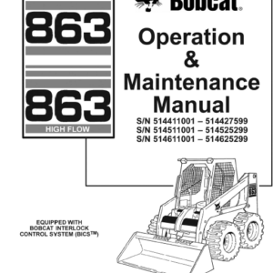 Bobcat 863 and 863H Skid-Steer Loader Service Manual