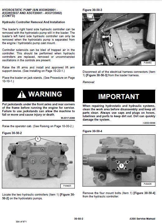 Bobcat A300 Wheel Steer Skid-Steer Loader Service Manual