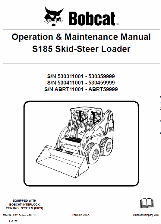 Bobcat S175 and S185 Skid-Steer Loader Service Manual