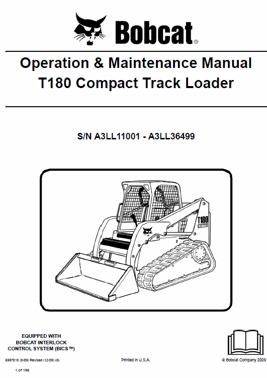 Bobcat T180 Compact Loader Service Manual