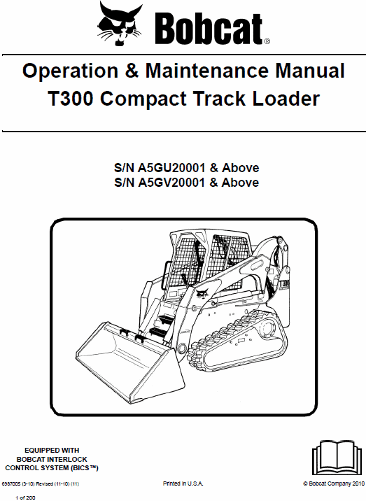 Bobcat T300 Loader Service Manual