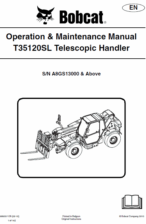 Bobcat T35100, T35100S, T35100L, T35100SL, T35120L, T35120SL Telescopic Manual