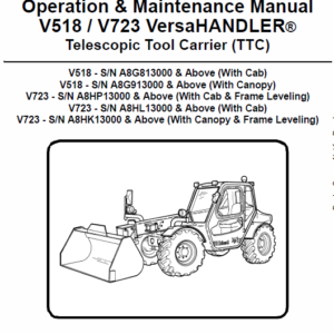 Bobcat V518 VersaHANDLER Telescopic Service Manual