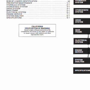 Bobcat 873 Skid-Steer Loader Service Manual