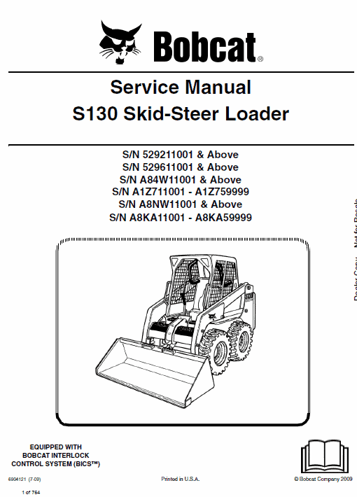 Bobcat S130 Skid-Steer Loader Service Manual