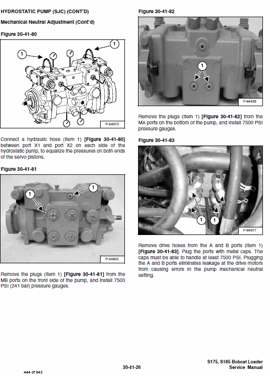 Bobcat S175 and S185 Skid-Steer Loader Service Manual