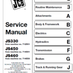 Jcb Js330, Js450, Js460 Manual Tracked Excavator Service Manual