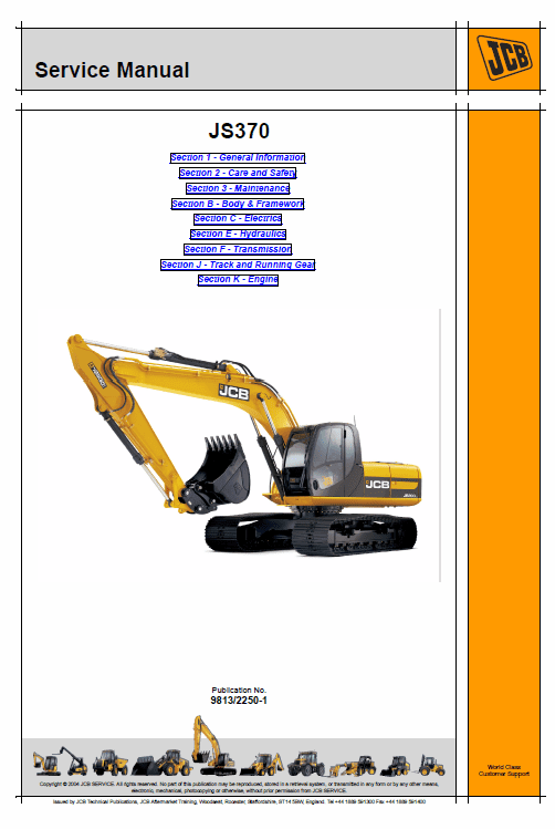 Jcb Js370 Tracked Excavator Service Manual