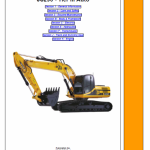 Jcb Js290 Tier 3 Auto Tracked Excavator Service Manual