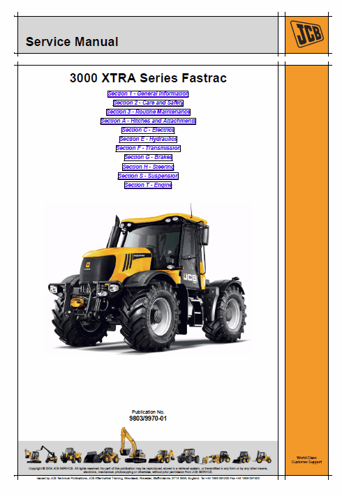 JCB 3000 XTRA Series Fastrac Service Manual