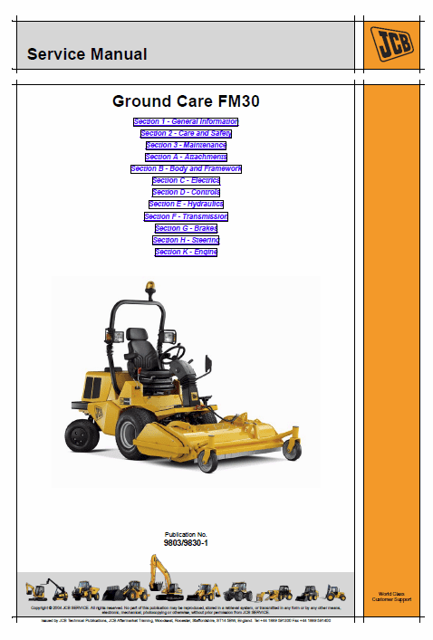 JCB ZT 20D Mower Service Manual