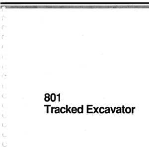 JCB 801 Tracked Excavator Service Manual