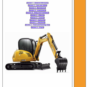 JCB 8055, 8065 Midi Excavator Service Manual