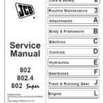 JCB 802, 802.4, 802 Super Mini Excavator Manual