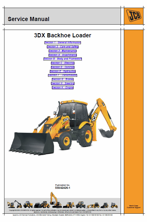 JCB 3DX Backhoe Loader Service Manual