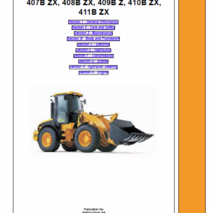 JCB 407BZX, 408BZX, 409BZX, 410BZX Wheeled Loader Service Manual