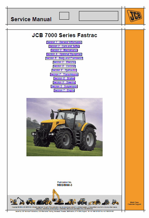 JCB 7000 Series Fastrac Service Manual