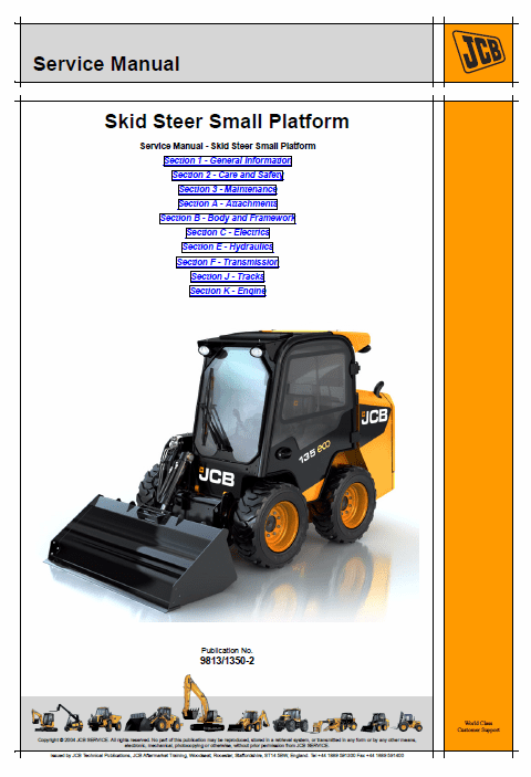 Jcb 135, 155, 175, 190, 205, 150t, 190t, 205t Skidsteer Loader Manual