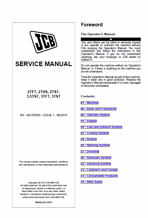 Jcb 2tft, 2ths, 2tst, 3.5tst, 3tft, 3tst Site Dumper Thwaites Service Manual