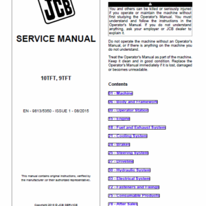 Jcb 10tft, 9tft Site Dumper Thwaites Service Manual