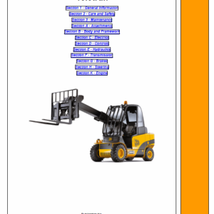 JCB 25G, 30G, 25D, 30D, 35D TLT Lift Teletruk Service Manual