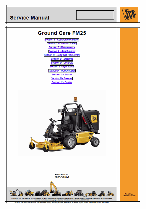 JCB FM25 Mower Service Manual