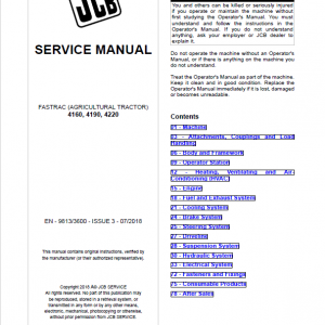 JCB Fastrac 4160, 4190, 4220 Tier 4 Service Manual