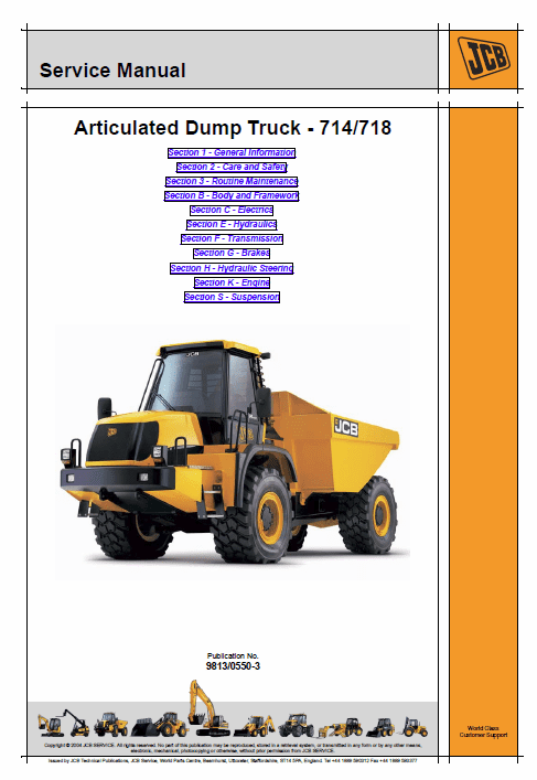 JCB 714, 718 Articulated Dump Truck Service Manual