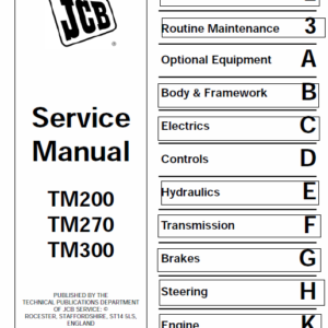 JCB TM200, TM270, TM300 Wheeled Loader Shovel Service Manual