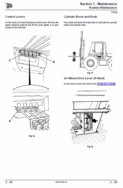 Jcb 926 930 940, B Rtfl Rough Terrain Fork Lift Service Manual