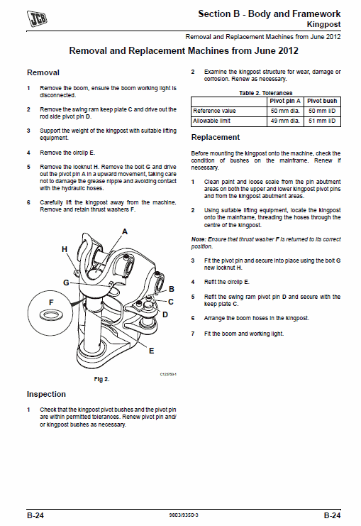 JCB 8014, 8016, 8018, 8020 Mini Excavator Service Manual