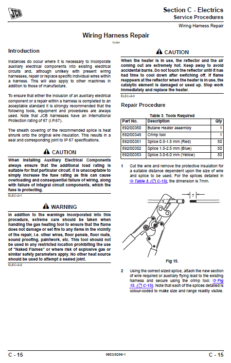 JCB 8056 Mini Crawler Excavator Service Manual