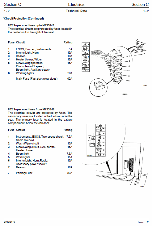 JCB 802, 802.4, 802 Super Mini Excavator Manual