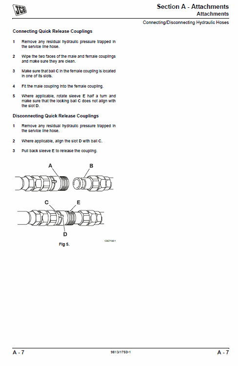 JCB 8061 Mini Excavator Service Manual