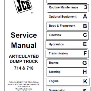 JCB 714, 718 Articulated Dump Truck Service Manual