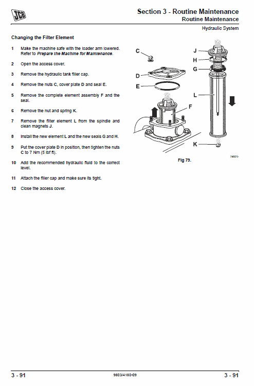 JCB 446, 456 Wheeled Loader Shovel Service Manual