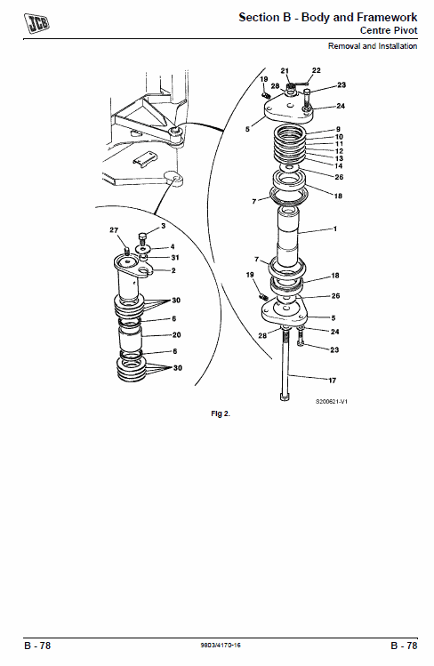 JCB 412S, 414S, 416S Wheeled Loader Shovel Service Manual