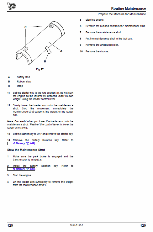 JCB 455ZX Wheeled Loader Shovel Service Manual