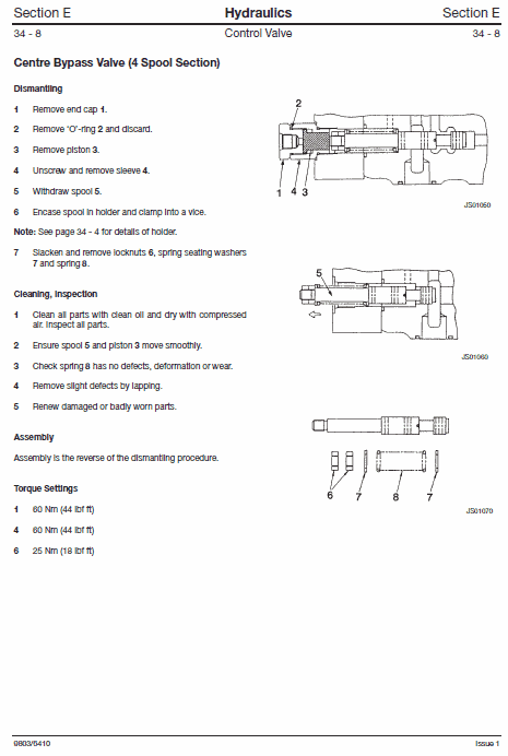 Jcb Js130, Js160 Tracked Excavator Service Manual