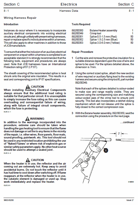 JCB 8052, 8060 Mini Excavator Service Manual