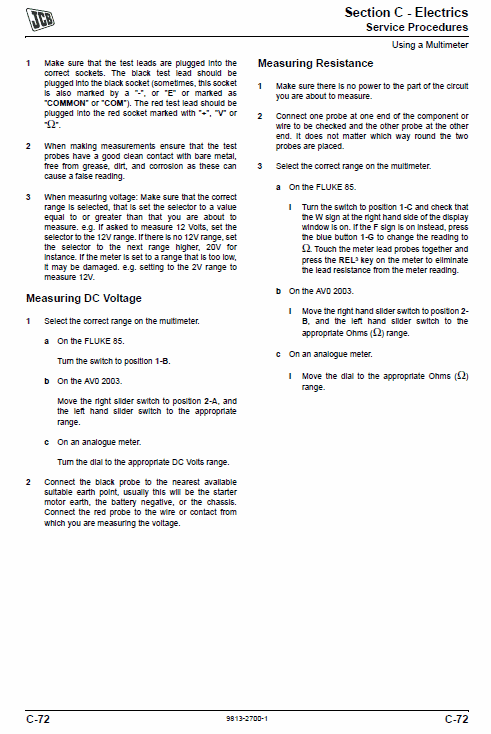 JCB 85Z-1, 86C-1 Midi Excavator Service Manual