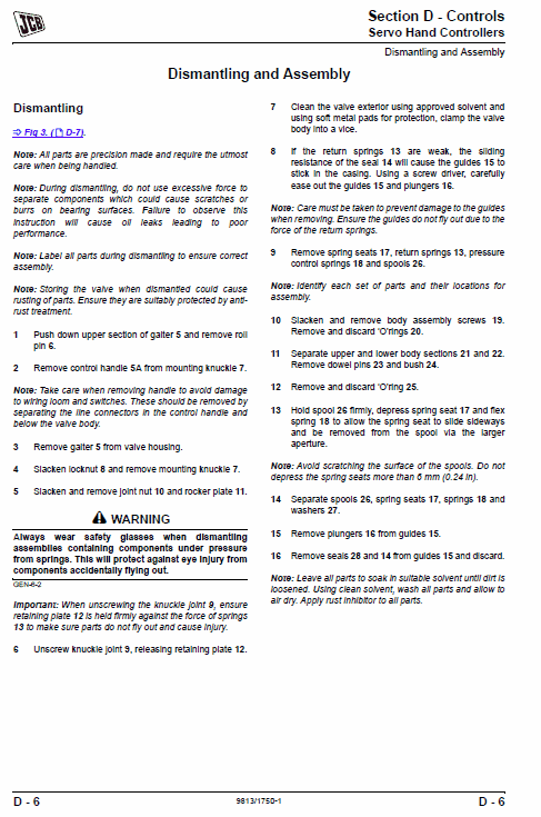 JCB 8061 Mini Excavator Service Manual