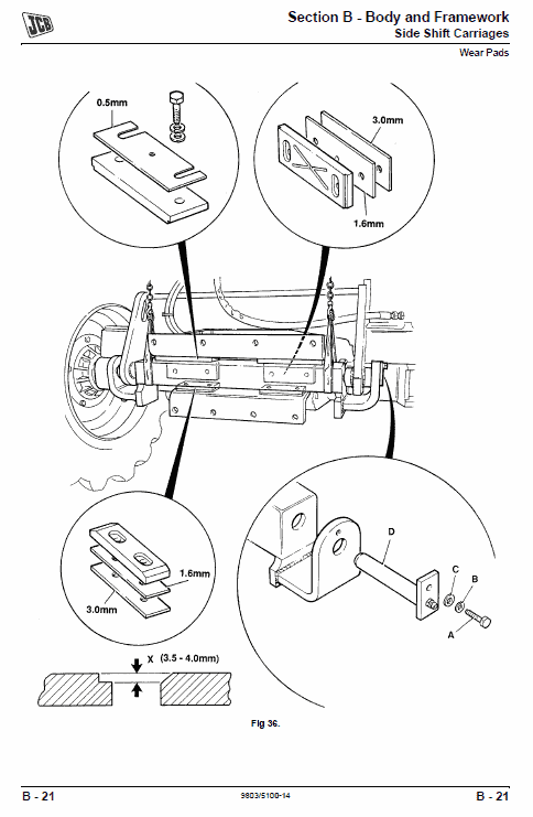 Jcb 926 930 940, B Rtfl Rough Terrain Fork Lift Service Manual