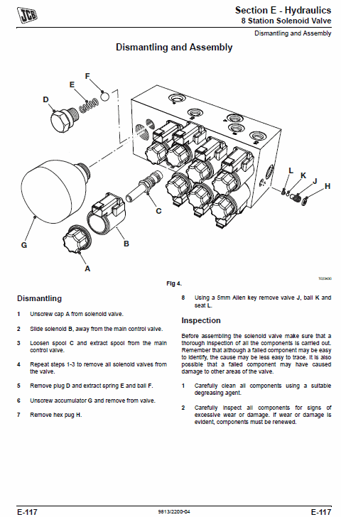 Jcb Js115, Js130, Js145, Js160, Js180, Js190 T4i Tracked Excavators Service Manual