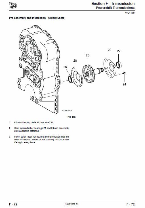 JCB 411, 413S, 417 Wheeled Loader Shovel Service Manual