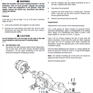 JCB 3170, 3190, 3200, 3220, 3230 Fastrac Service Manual