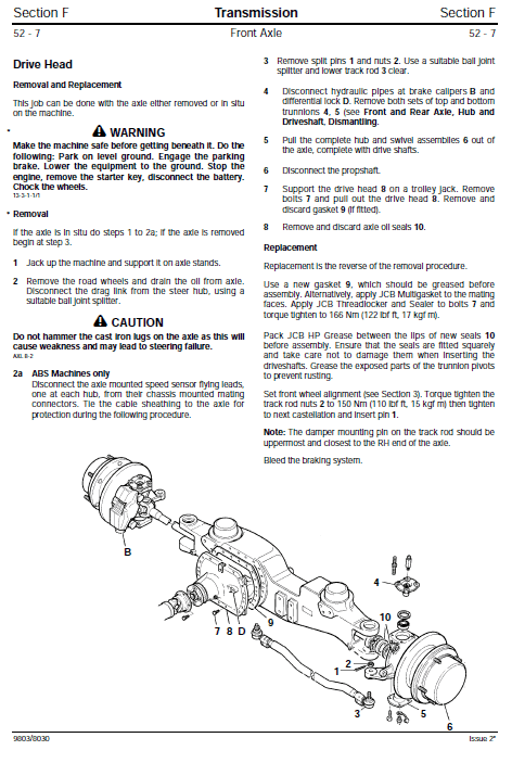 JCB 3170, 3190, 3200, 3220, 3230 Fastrac Service Manual