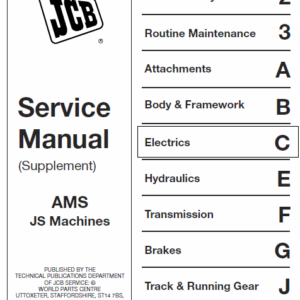 Jcb Js330, Js450, Js460 Manual Tracked Excavator Service Manual